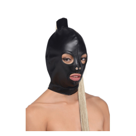 BLONDE PONYTAIL BONDAGE HOOD-CAPUCHA CON COLA RUBIA